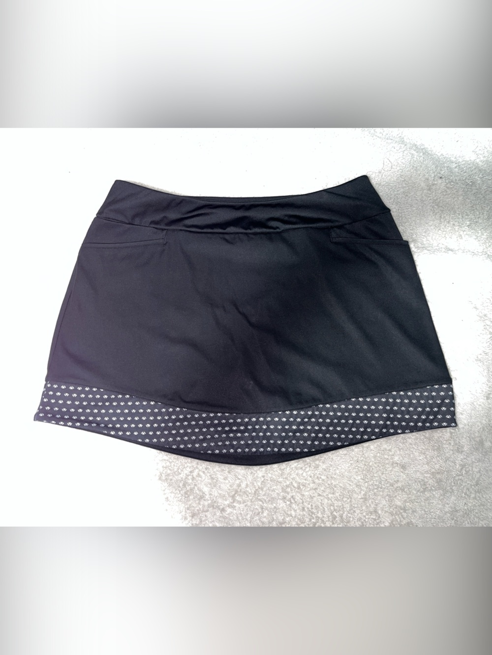 ADIDAS Black Mini Skirt with White Dotted Side Panel #B005